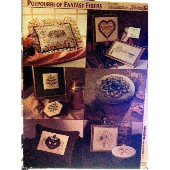 Cross Stitch Potpourri of Fantasy Fibers Counted Needlework Rare Patterns Book - Picture 7 of 7